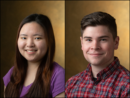 (L-R) SIUE URCA Assistant award winners Jenna Heng and Tyler Cronister.