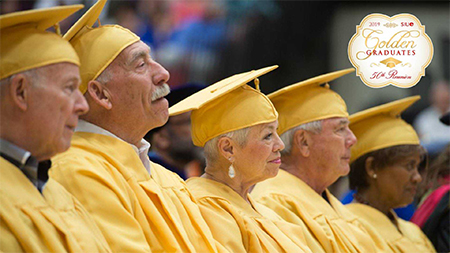 SIUE Golden Graduates participated in commencement services as part of last year’s Golden Graduates Reunion.