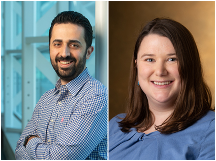 FY20 STEM Faculty Research Fellows (L-R) Nima Lotfi, PhD, and Kathleen Vongsathorn, PhD.