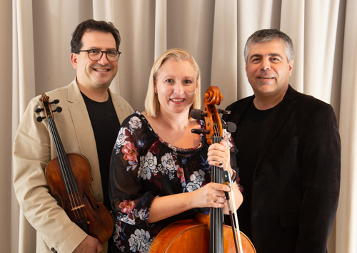 (L-R): Miroslav Hristov, professor of violin at the University of Tennessee, Marta Simidtchieva, professor in the SIUE College of Arts and Sciences’ Department of Music, and Ilia Radoslavov, professor of piano at Illinois Wesleyan University.