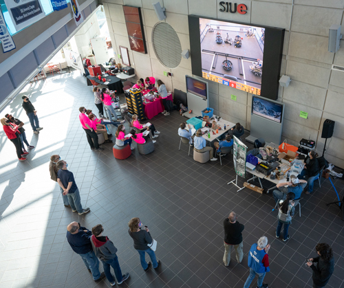 SIUE’s Enterprise Holdings Foundation Atrium served as a prime location to host the FIRST Tech Challenge robotics competition.