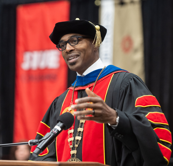 Chancellor James T Minor gives commencement speech spring 2024